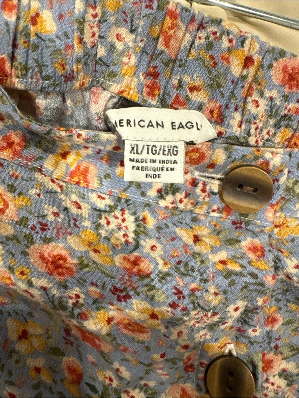 American Eagle Floral Button-Front Maxi Skirt - Pink Floral - Picture 3 of 3
